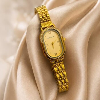 Bubble Time GILDED OVAL CRYSTAL DRESS WATCH