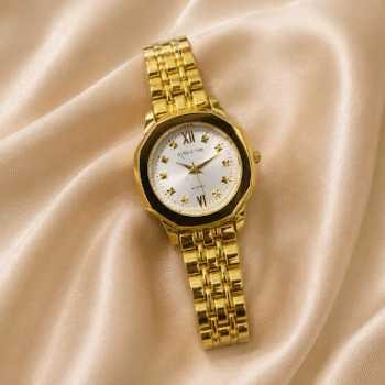Bubble time octagonal GOLD WHITE dial luxury watch