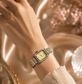 GUOU graceful Octagon two tone Watch
