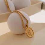 Sunflower golden necklace