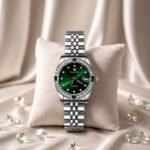 DIAMOND BLUE – SILVER EMERALD GREEN WATCH
